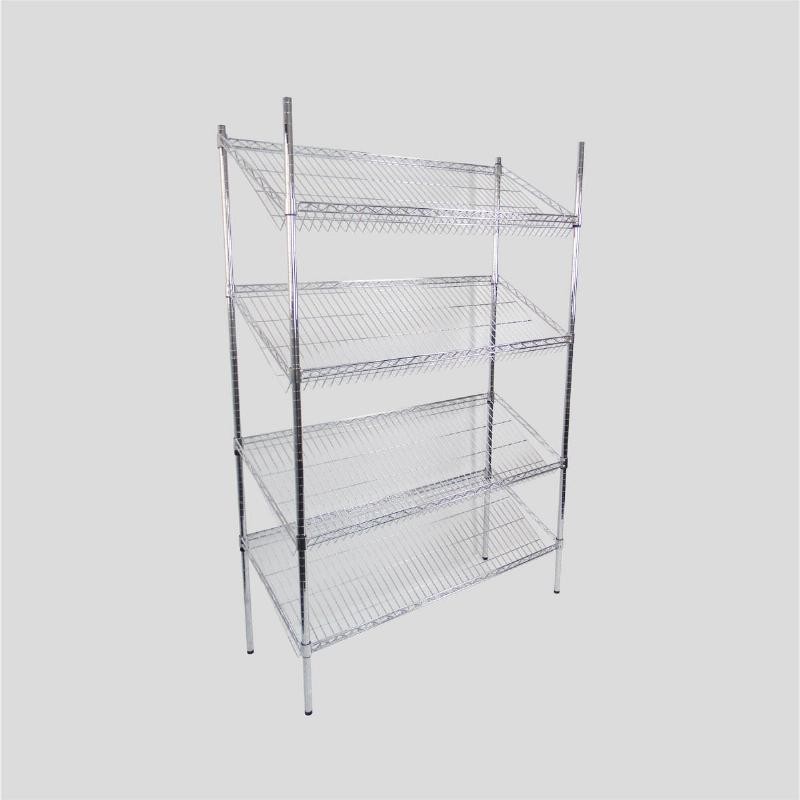 ESTANTERÍA TUBULAR CROMADA INCLINADA 90 CM