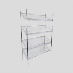 ESTANTERÍA TUBULAR CROMADA INCLINADA 120 CM