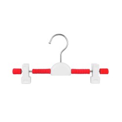 PERCHA DE PLÁSTICO Y METAL CON PINZAS 26 CM