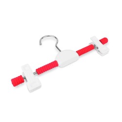 PERCHA DE PLÁSTICO Y METAL CON PINZAS 26 CM